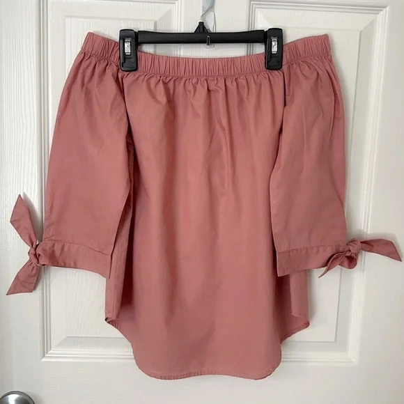 Ambiance Off-Shoulder Blush Top - Picture 2 of 10